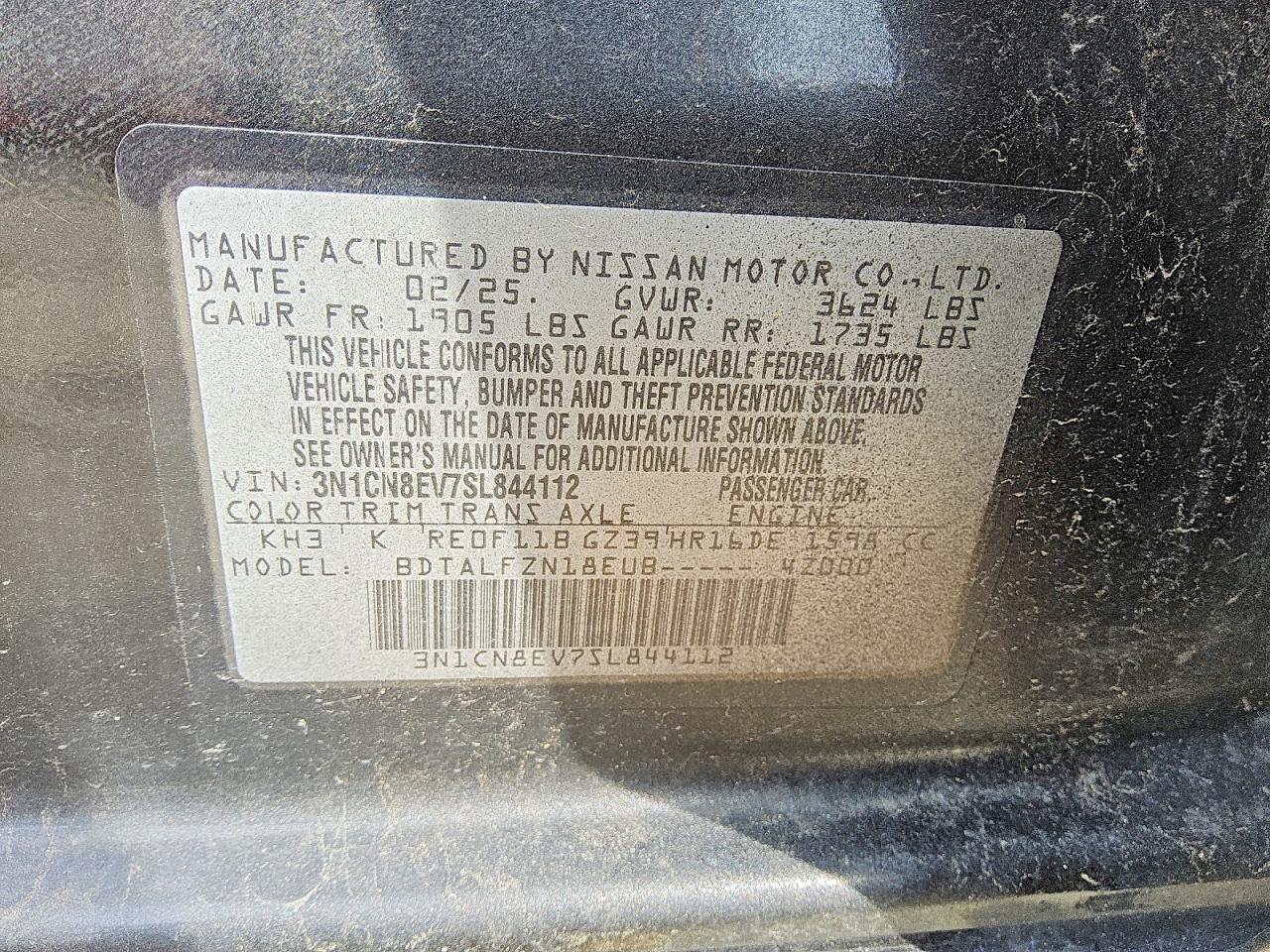 2025 NISSAN VERSA SV — снимка 5