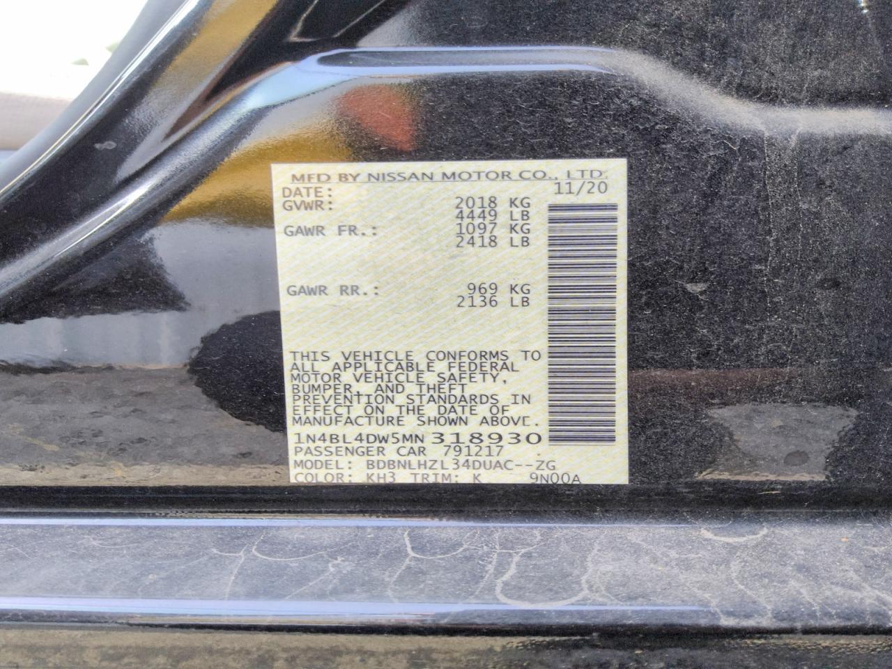 2021 NISSAN ALTIMA SV — снимка 5