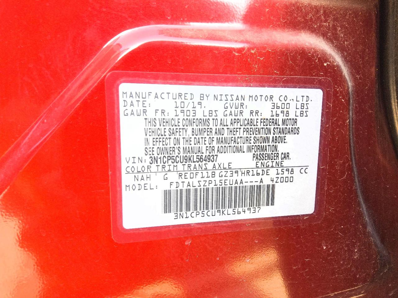 2019 NISSAN KICKS SV — снимка 5