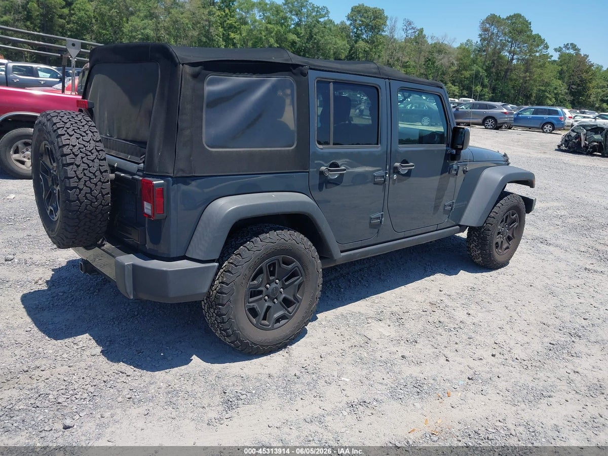 2017 JEEP WRANGLER UNLIMITED WILLY WHEELER 4X4 — снимка 4