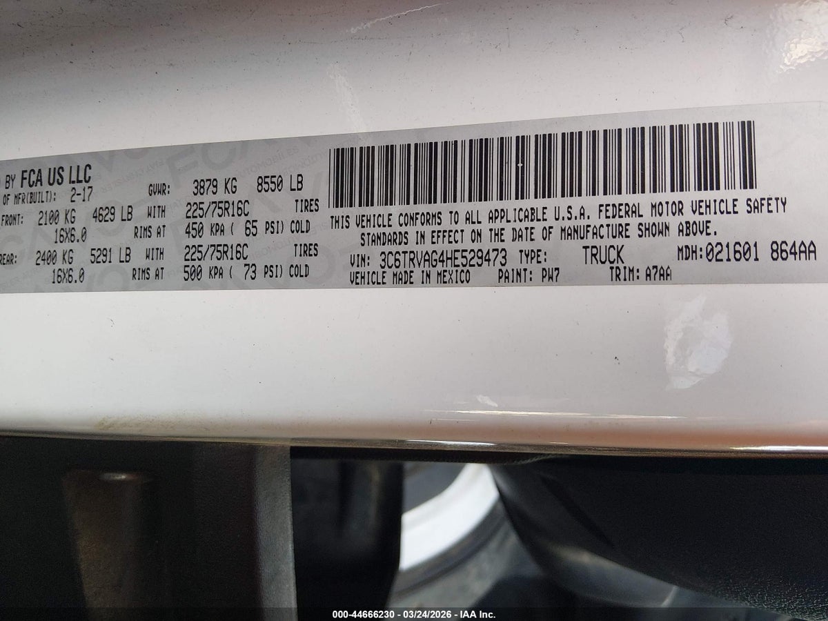 2017 RAM PROMASTER 1500 LOW ROOF 136 WB — снимка 4