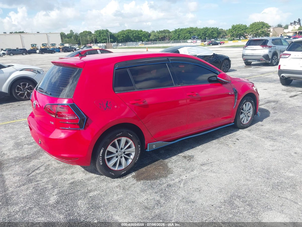 2016 VOLKSWAGEN GOLF TSI S 4-DOOR — снимка 4