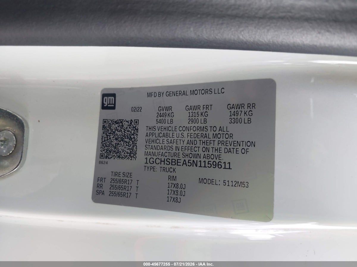 2022 CHEVROLET COLORADO 2WD LONG BOX WT — снимка 4