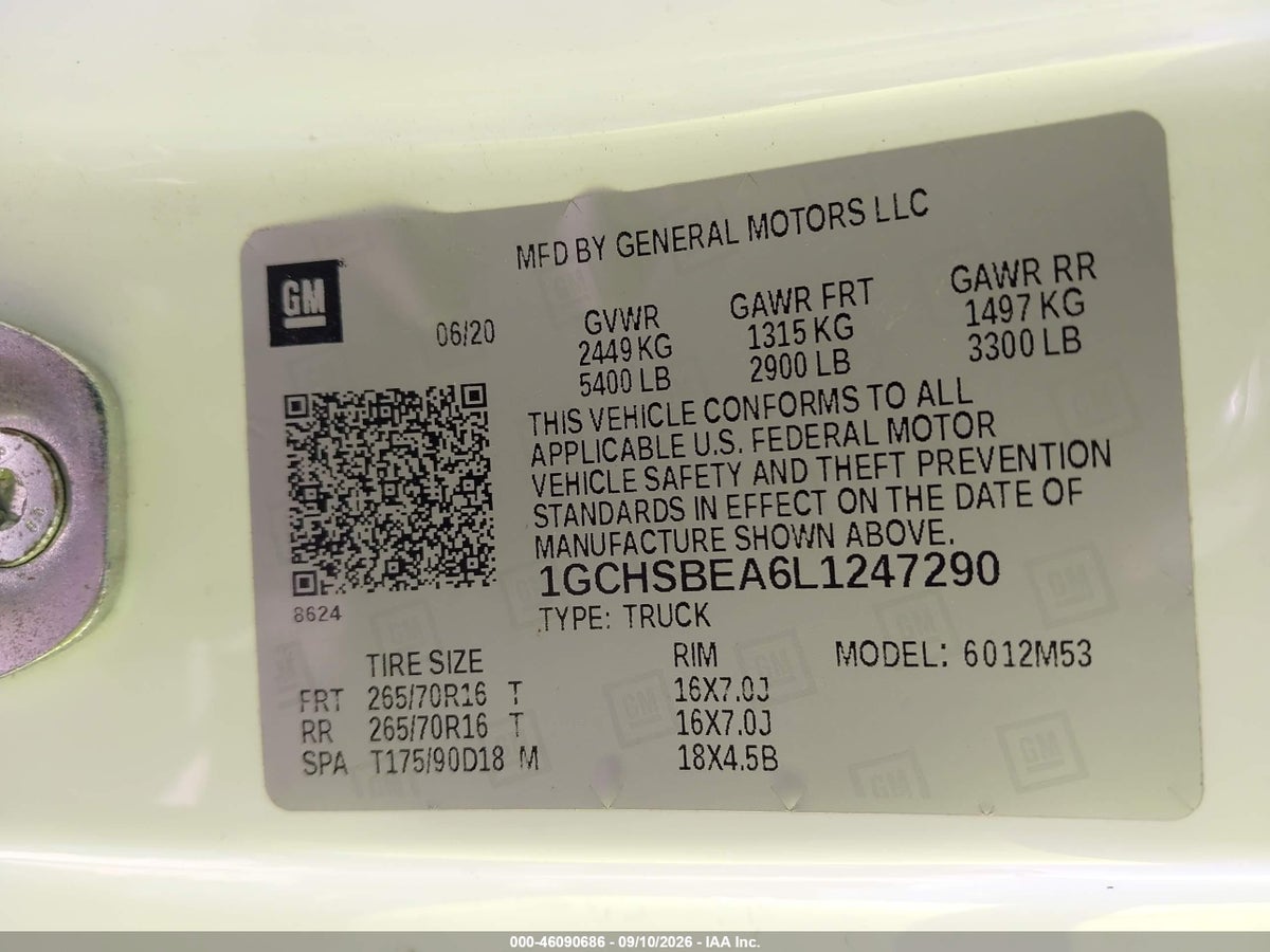2020 CHEVROLET COLORADO 2WD LONG BOX WT — снимка 4