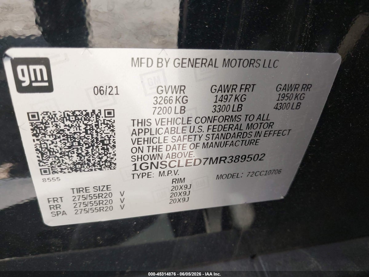 2021 CHEVROLET TAHOE 2WD COMMERCIAL FLEET — снимка 4