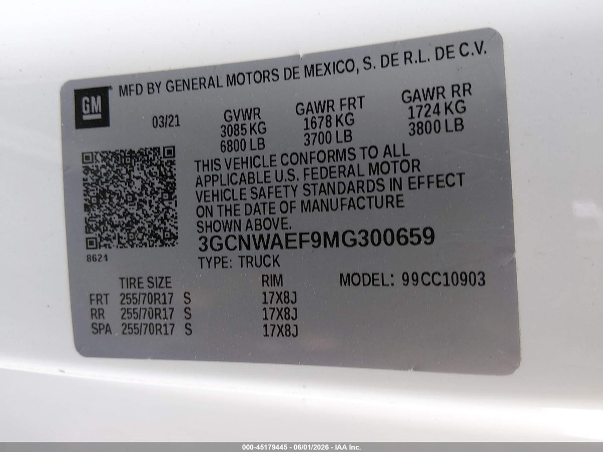 2021 CHEVROLET SILVERADO 1500 2WD LONG BED WT — снимка 4