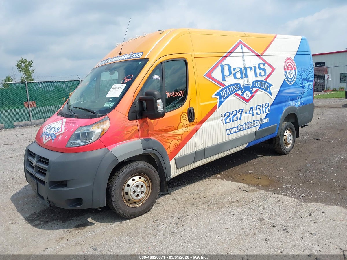 2017 RAM PROMASTER 3500 CARGO VAN HIGH ROOF 159 WB EXT — снимка 2
