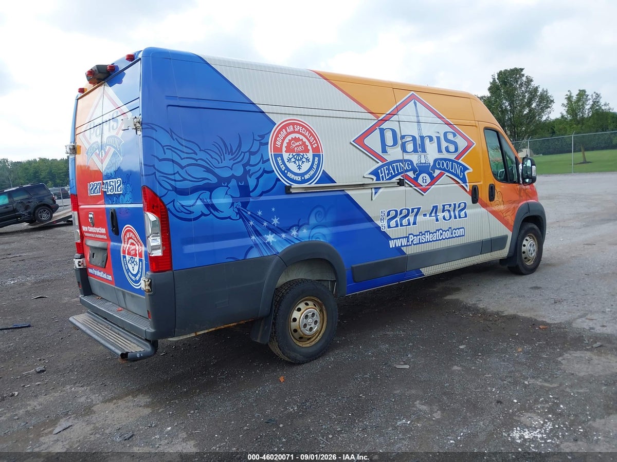 2017 RAM PROMASTER 3500 CARGO VAN HIGH ROOF 159 WB EXT — снимка 4